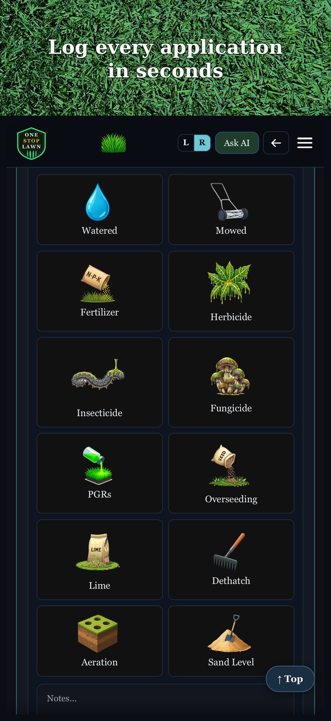 Lawn journal and activity log